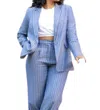 Lucy Paris Drew Pinstripe Blazer In Blue