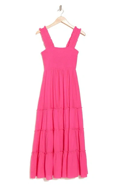 Lucy Paris Dylan Smocked Sundress In Fuchsia