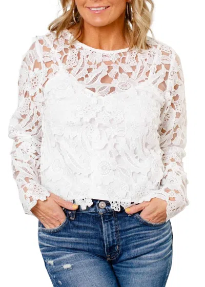 Lucy Paris Elaine Lace Top In White