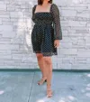 Lucy Paris Embroidered Flower Dress In Black