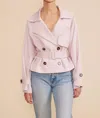Lucy Paris Estelle Cropped Trench In Light Pink In Pink