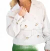 Lucy Paris Estelle Cropped Trench In White In White