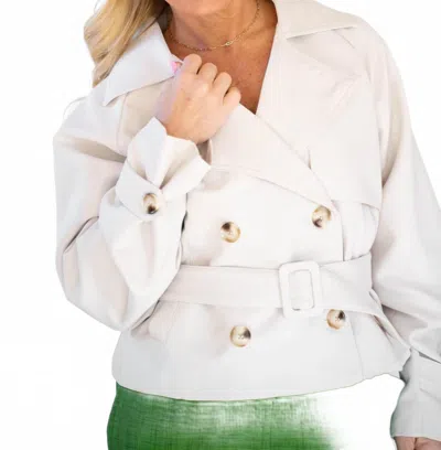 Lucy Paris Estelle Cropped Trench In White