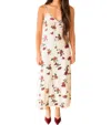 Lucy Paris Eternal Flower Suede Midi Dress In Cream In White