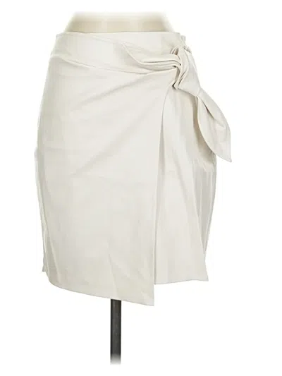 Pre-owned Lucy Paris Faux Leather Skirt In White