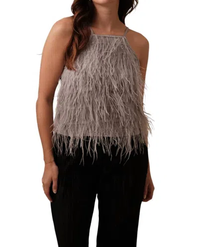 LUCY PARIS FEATHER TANK TOP IN GREY