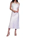 Lucy Paris Flora Feather Trimmed Slip Midi Dress In White In White