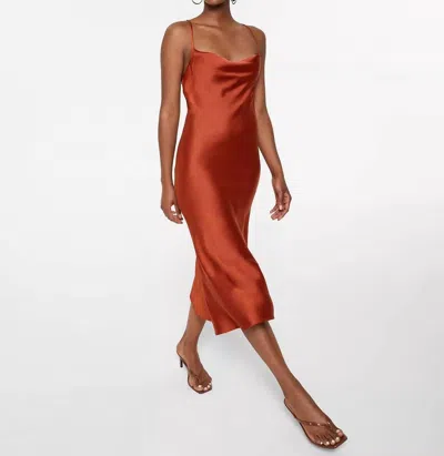 Lucy Paris Forever Kind Of Love Slip Dress In Rust In Red