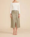 Lucy Paris Francisco Midi Skirt In Sage