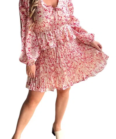 Lucy Paris Frea Tie Top In Pink Floral In Multi
