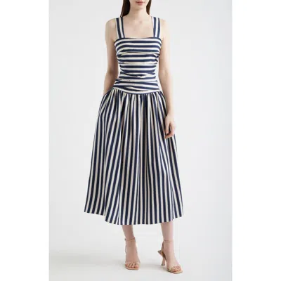 Lucy Paris Georgie Stripe Midi Dress In Multi