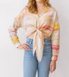 Lucy Paris Gloria Front Tie Top In Multicolor In Multi