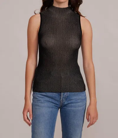 Lucy Paris Gyda Mockneck Top In Black