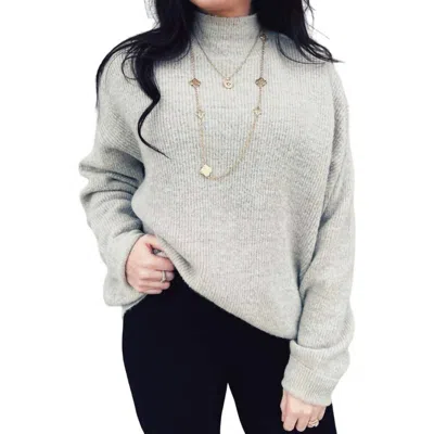 Lucy Paris Hannah Mock Neck Sweater In Grey