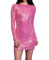 Lucy Paris Harry Sequin Dress In Pink In Pink