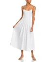 Lucy Paris Hazel Smocked Dropped Waist Dress In White