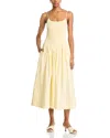 Lucy Paris Hazel Smocked Dropped Waist Dress In Yellow