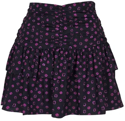 Lucy Paris Isola Mini Skirt In Black/pink