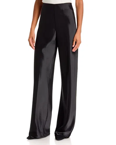 Lucy Paris Jeiel Satin Bias Pants In Black