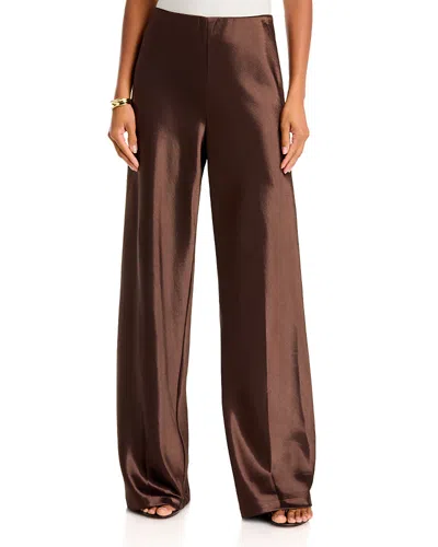 Lucy Paris Jeiel Satin Bias Pants In Brown