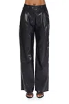 Lucy Paris Josie Pleated Faux Leather Pant In Black In Black