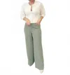 Lucy Paris Kayson Wide Leg Trouser In Sage In Multi