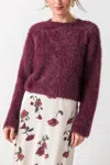 Lucy Paris Laramie Fuzzy Sweater In Plum