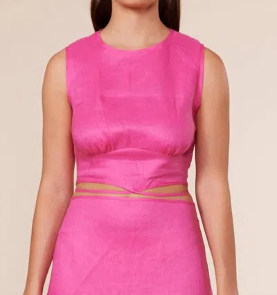 Lucy Paris Laurel Tie Top In Fuchsia In Pink