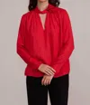 LUCY PARIS LEIGHTON HIGH NECK TOP IN RED