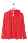 Lucy Paris Leighton High Neck Top In Red In Red