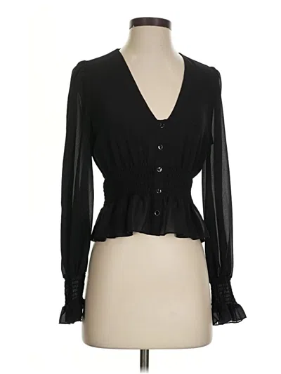 Pre-owned Lucy Paris Long Sleeve Blouse In Black