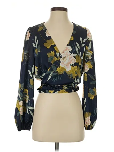 Pre-owned Lucy Paris Long Sleeve Blouse In Blue