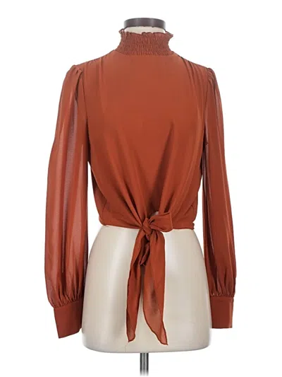 Pre-owned Lucy Paris Long Sleeve Blouse In Brown