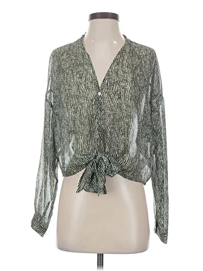 Pre-owned Lucy Paris Long Sleeve Blouse In Green