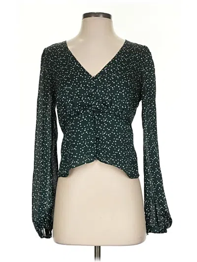 Pre-owned Lucy Paris Long Sleeve Blouse In Green