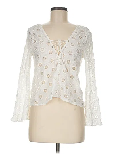 Pre-owned Lucy Paris Long Sleeve Blouse In Ivory