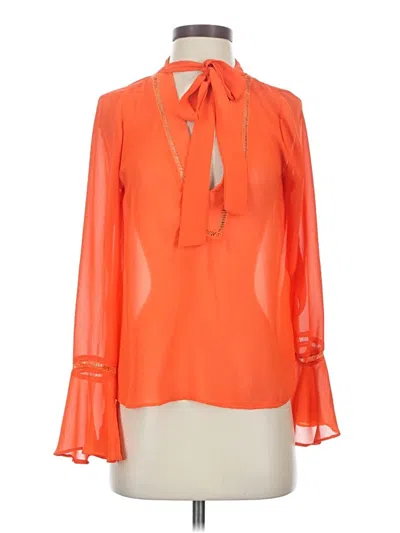 Pre-owned Lucy Paris Long Sleeve Blouse In Orange