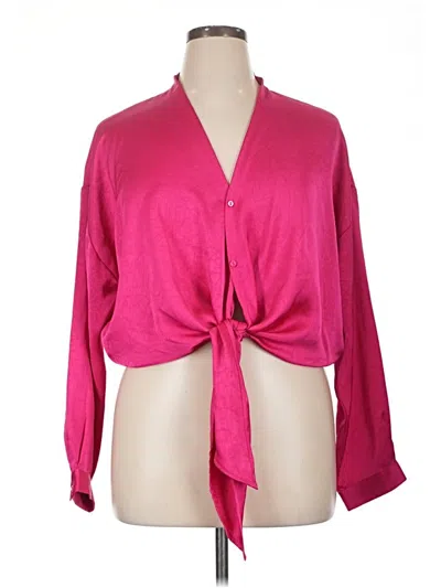 Pre-owned Lucy Paris Long Sleeve Blouse In Pink