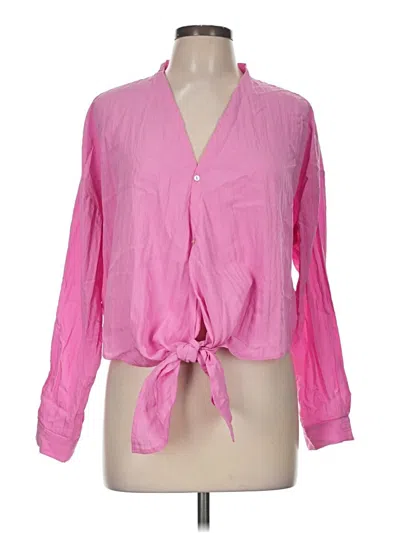 Pre-owned Lucy Paris Long Sleeve Blouse In Pink