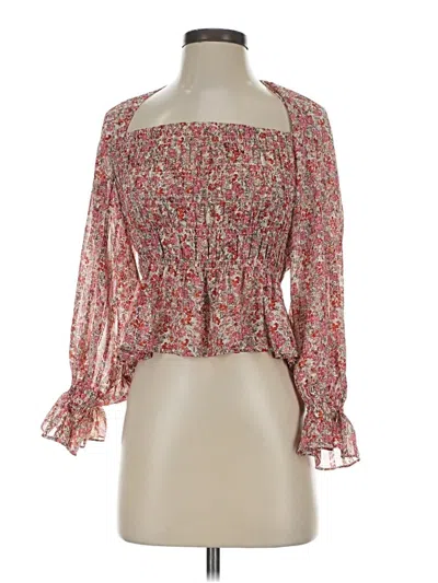 Pre-owned Lucy Paris Long Sleeve Blouse In Red