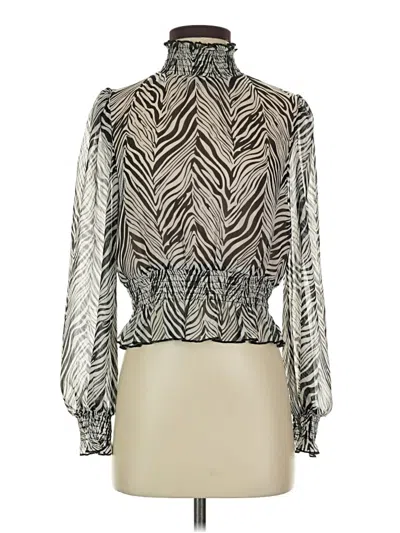 Pre-owned Lucy Paris Long Sleeve Blouse In Silver