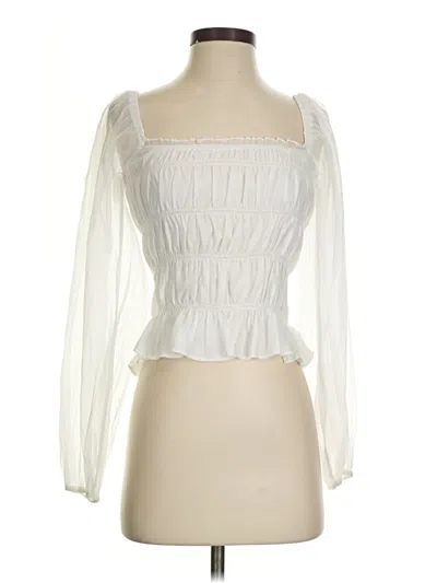 Pre-owned Lucy Paris Long Sleeve Blouse In White