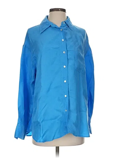 Pre-owned Lucy Paris Long Sleeve Button Down Shirt In Blue