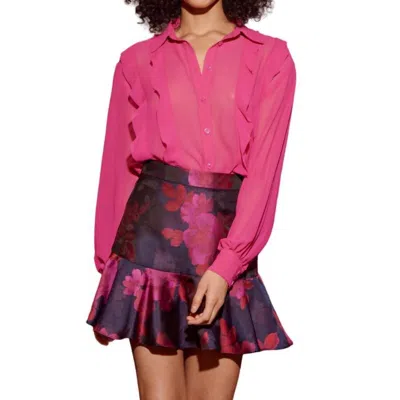 Lucy Paris Lotus Mini Skirt In Pink