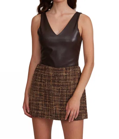 Lucy Paris Mado Tweed Skort In Brown