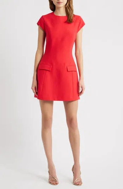 Lucy Paris Marie Cap Sleeve Minidress In Red