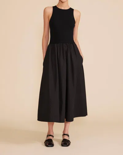 Lucy Paris Marlena Mixed Media Dress In Black