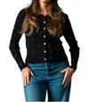 Lucy Paris Mauricia Rhinestone Ribbed Knit Top In Black In Black