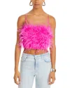 Lucy Paris Milly Feather Top In Fuschia