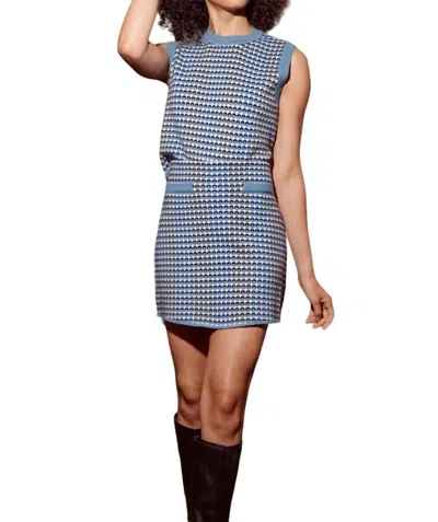 Lucy Paris Minnie Knit Skirt In Blue Multi